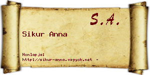 Sikur Anna névjegykártya
