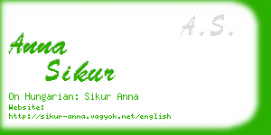 anna sikur business card